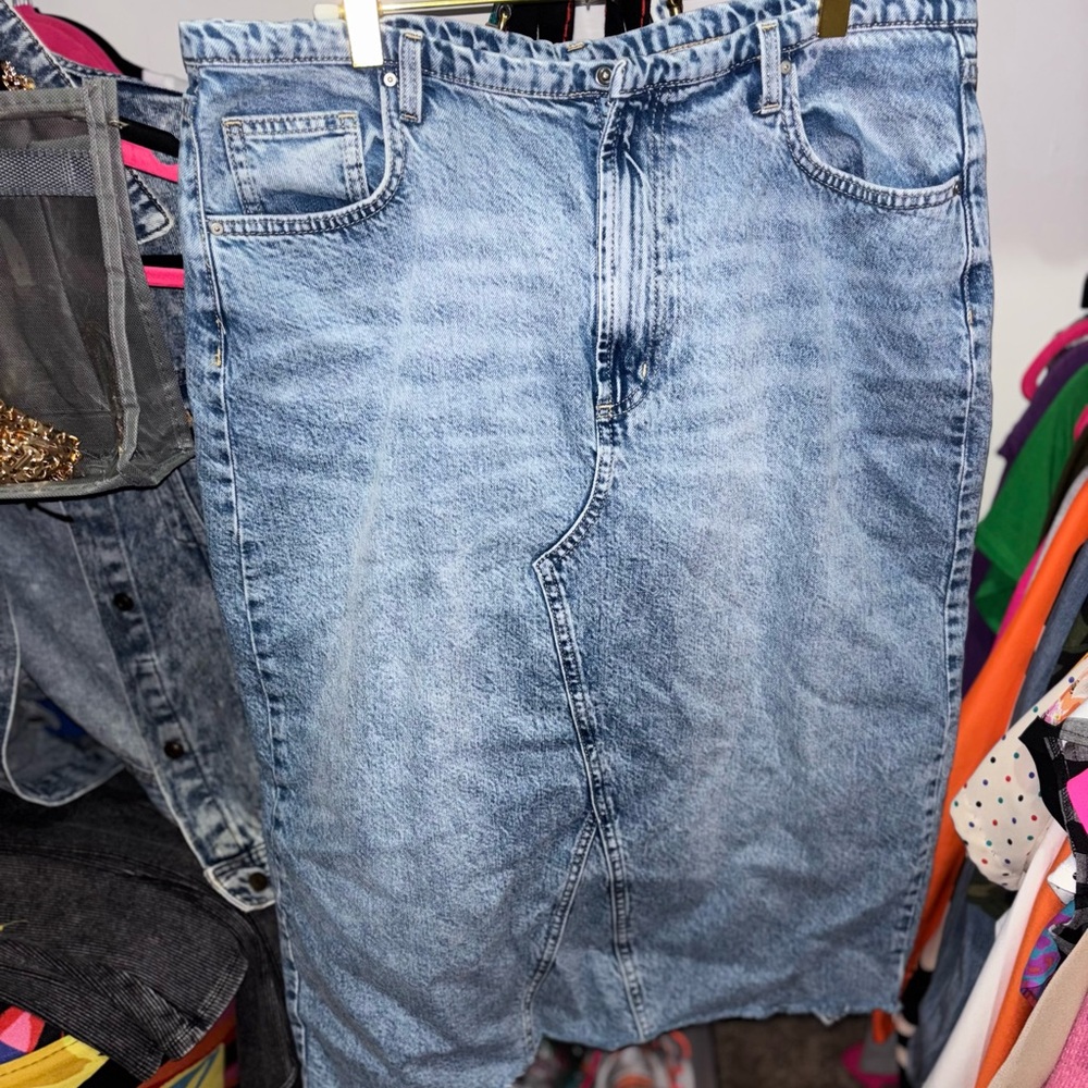 Dad Denim Midi Skirt